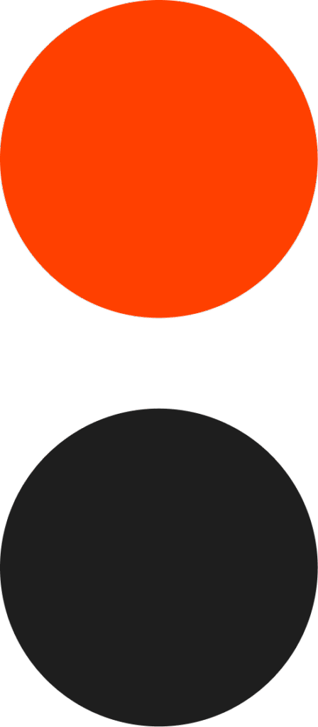 SPRiNDT Logo zwei Punkte visuelles Element in rot und schwarz, Bildmarke